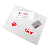 letterblox letterbox blanking plates kit shown at an angle with instructions and a colour guide card