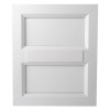 letterblox letterbox blanking plates shown installed from the back in white with a rectangular blank panel in the centre