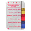 letterblox letterbox blanking plates showing a straight guide with colour-coded sections and instructions in red text