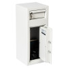 de raat protector mp1 deposit safe key lock showing angled door open with keys in the lock and contents inside