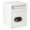 de raat protector mp2 deposit safe electronic lock shown from an angled view with keypad and key lock visible