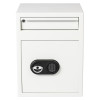 de raat protector mp2 deposit safe with electronic lock shown from the front in white color