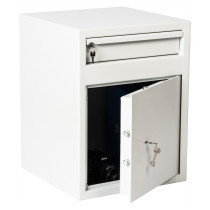 de raat protector mp2 deposit safe key lock with door ajar showing the key in the lock