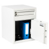 de raat protector mp2 deposit safe key lock with the front door open showing a blue file and camera inside