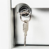 de raat protector mp2 deposit safe key lock showing close-up of deposit drawer keys in the lock