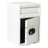 de raat protector mp3 deposit safe electronic lock showing the front with the door ajar at an angle