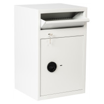de raat protector mp3 deposit safe key lock visible with angled deposit drawer open and key inserted
