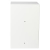 back view of de raat protector mp3 deposit safe key lock in plain white with two small holes visible