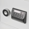 de raat protector 60 em015 safe showing close up of lock dial and electronic keypad with numeric buttons and start button