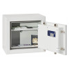 de raat drs prisma security safe electronic lock shown angled open with visible interior shelves and items inside