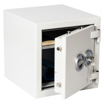 de raat drs prisma security safe key lock with angled door ajar showing keys and interior shelves