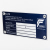 de raat drs prisma security safe key lock informational panel with certification and technical details in white text on blue background