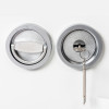 Close-up of the de raat drs prisma security safe key lock showing the lock and key inserted in the keyhole