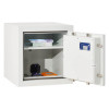 de raat drs prisma security safe electronic lock showing the safe angled open with contents on shelves inside