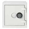 de raat drs prisma security safe electronic lock showing front view with keypad and handle on white surface