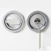 Close up of the de raat drs prisma security safe key lock showing the key inserted and the lock handle