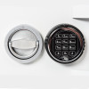 Close up of de raat drs prisma security safe electronic lock showing the numeric keypad and handle