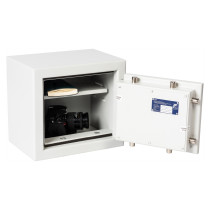 de raat drs prisma security safe electronic lock with the door open showing items inside