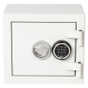 Front view of de raat drs prisma security safe electronic lock showing keypad and handle