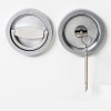 Close up of the key lock on the de raat drs prisma security safe key lock showing the key inserted in the lock mechanism