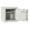 de raat drs prisma security safe electronic lock with door open at an angle showing empty interior and shelf