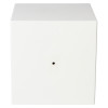 back view of de raat drs prisma security safe electronic lock showing plain white surface with small centred hole