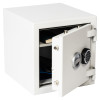 de raat drs prisma security safe electronic lock with the door ajar showing the inside shelves