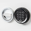 de raat drs prisma security safe electronic lock showing the lock handle and circular keypad angled to one side