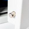 locking bolt detail on de raat drs prisma security safe electronic lock in silver and white design