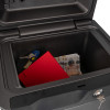 sentry safe fireproof waterproof box showing contents including keys red folder and banknotes inside