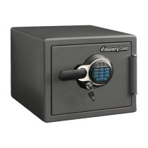 a front angled view of the sentrysafe fire and waterproof safe with override key