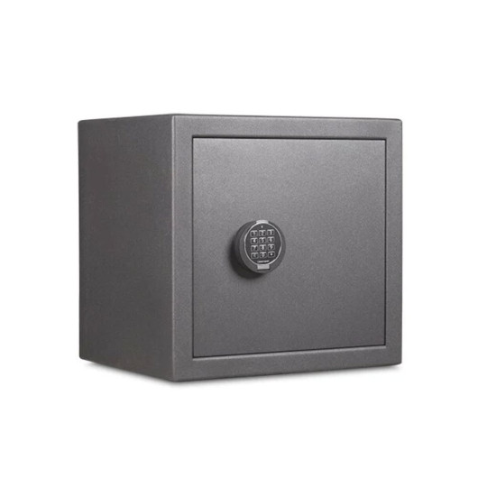 front angled view of the grey de raat vega s2 45 safe with electronic lock