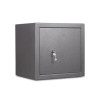 front angled view of the grey de raat vega s2 45 safe with key lock