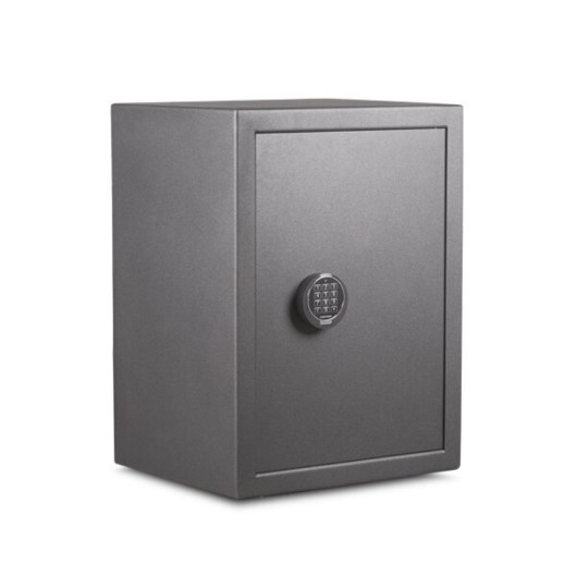 Grey metal Dervega65E Drs Vega 65E Closed safe with digital keypad lock on front door