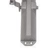 Closeup elevated view of a dorma door closer showing its metal body and mounting holes