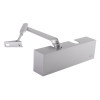 dorma ts71 silver overhead door closer shown in an angled view with its arm extended