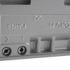 Close up of the dorma ts83 overhead door closer back check delayed close silver body showing screws and markings