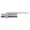 a front view of the dorma ts90 overhead door closer in silver
