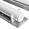 Closeup of Dmts92 Dorma Ts92 overhead door closer side arm showing mounting plate and adjustment details