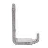 Side view of a non magnetic co2 fire extinguisher bracket made from metal with a simple L shape