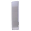 Side view of henry wolfe fire extinguisher cabinet showing smooth metallic surface and clean edges