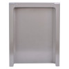 Back view of grey henry wolfe fire blanket cover with simple rectangular shape and metal frame