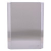 Front view of the Henry Wolfe fire blanket cover in a plain metal finish with subtle branding at the bottom right