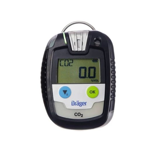 drager pac 8000 co2 personal gas alarm front view showing digital display and buttons