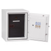 phoenix datacare 2002 electronic lock with the door open showing inside with three keys hanging on the inside of the door