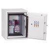 phoenix datacare 2002 key lock with both doors fully open showing contents inside and keys hanging on the door