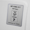 Certification plaque showing NT FIRE 017 90 Paper and SP Certified for phoenix combi 2501 fingerprint lock
