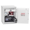 phoenix combi 2501 fingerprint lock with doors and drawer open showing contents inside