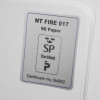 Certification plaque showing NT FIRE 017 90 Paper label with SP Certified and certificate number