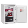 phoenix combi 2502 key lock with the door open showing keys on the inside and contents including folders and boxes
